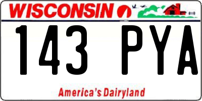 WI license plate 143PYA