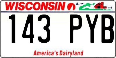 WI license plate 143PYB