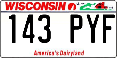 WI license plate 143PYF