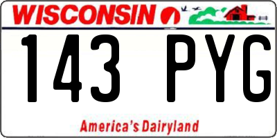 WI license plate 143PYG
