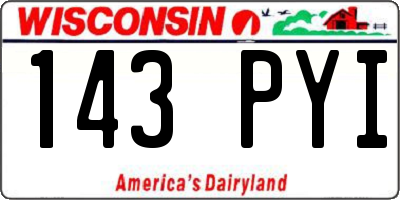 WI license plate 143PYI