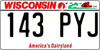 WI license plate 143PYJ