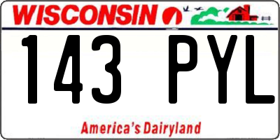 WI license plate 143PYL