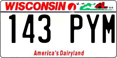 WI license plate 143PYM
