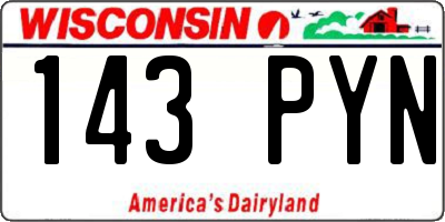 WI license plate 143PYN