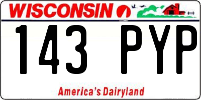 WI license plate 143PYP
