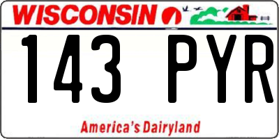 WI license plate 143PYR