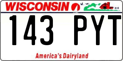 WI license plate 143PYT