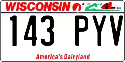 WI license plate 143PYV