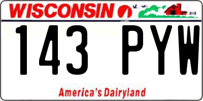 WI license plate 143PYW