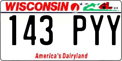WI license plate 143PYY