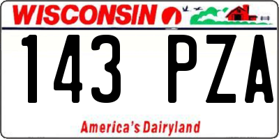 WI license plate 143PZA