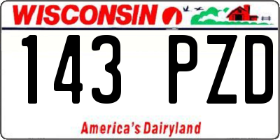 WI license plate 143PZD