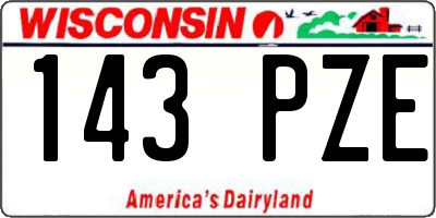 WI license plate 143PZE