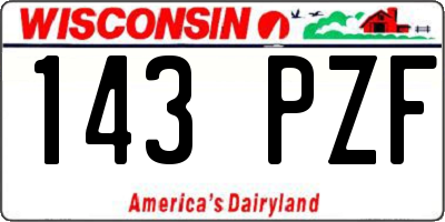 WI license plate 143PZF