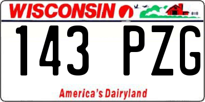 WI license plate 143PZG