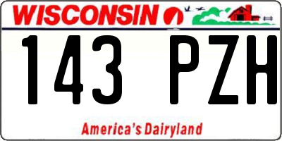 WI license plate 143PZH