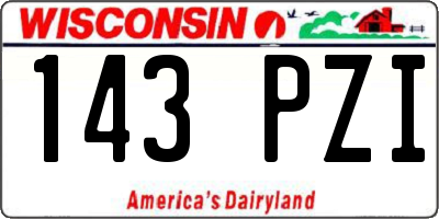 WI license plate 143PZI