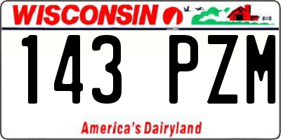 WI license plate 143PZM