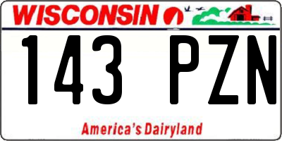 WI license plate 143PZN