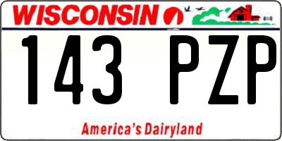 WI license plate 143PZP