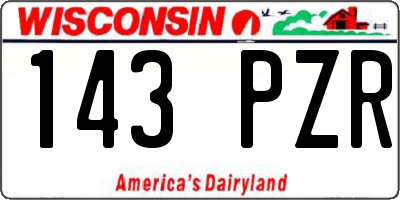 WI license plate 143PZR