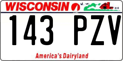 WI license plate 143PZV