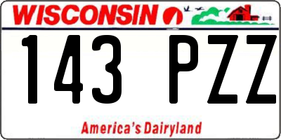 WI license plate 143PZZ