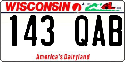 WI license plate 143QAB