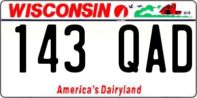 WI license plate 143QAD