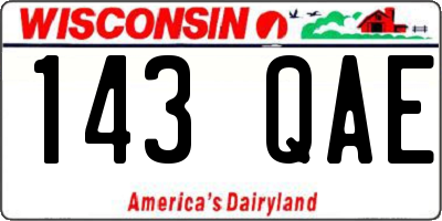 WI license plate 143QAE