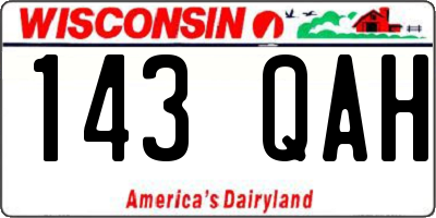 WI license plate 143QAH
