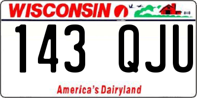 WI license plate 143QJU