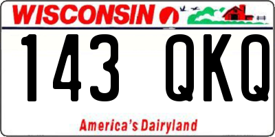 WI license plate 143QKQ