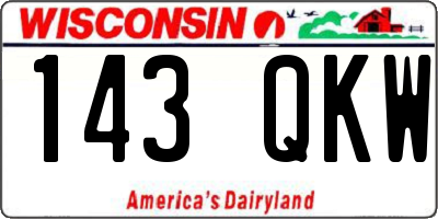 WI license plate 143QKW
