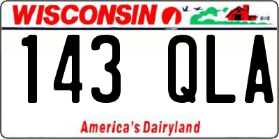WI license plate 143QLA