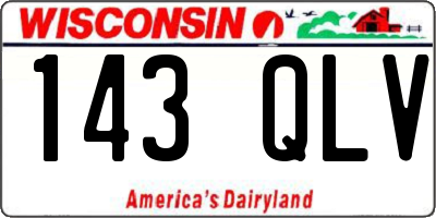 WI license plate 143QLV