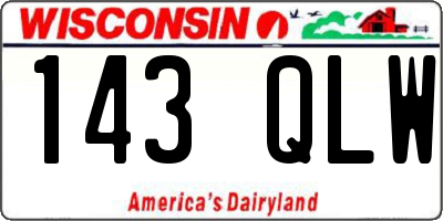 WI license plate 143QLW
