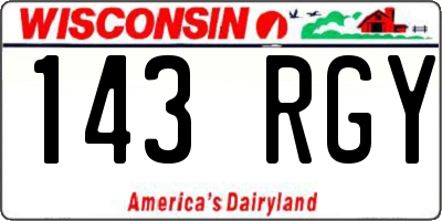 WI license plate 143RGY