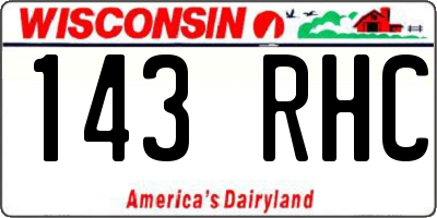 WI license plate 143RHC