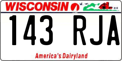 WI license plate 143RJA