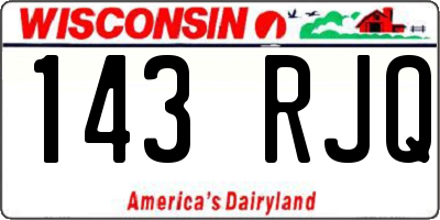 WI license plate 143RJQ