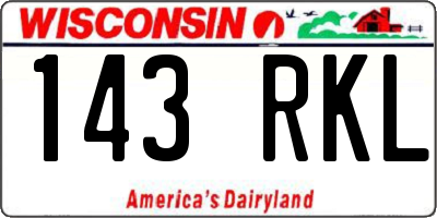 WI license plate 143RKL