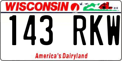 WI license plate 143RKW