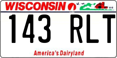 WI license plate 143RLT