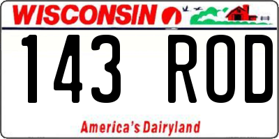WI license plate 143ROD