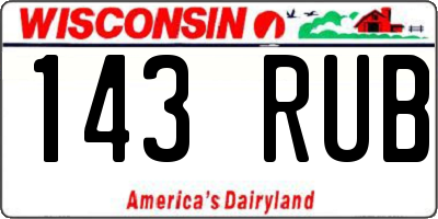 WI license plate 143RUB