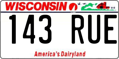 WI license plate 143RUE