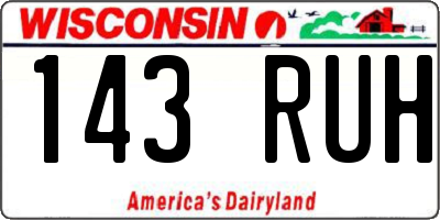 WI license plate 143RUH