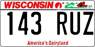 WI license plate 143RUZ